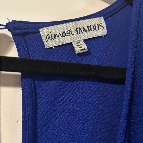 Almost Famous Blue Puff Sleeve Sheath Dress - Picture 3 of 4